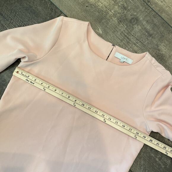 LOFT Beautiful Petal Pink Bell Sleeve Blouse Size Medium - Picture 5 of 9